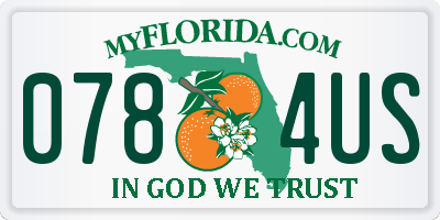 FL license plate 0784US