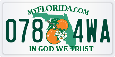 FL license plate 0784WA