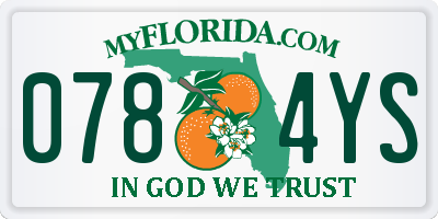 FL license plate 0784YS