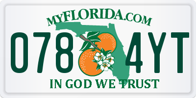 FL license plate 0784YT