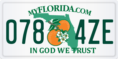 FL license plate 0784ZE