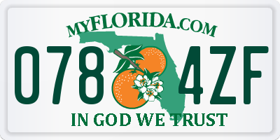 FL license plate 0784ZF