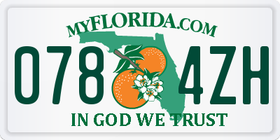 FL license plate 0784ZH