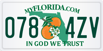 FL license plate 0784ZV