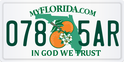 FL license plate 0785AR
