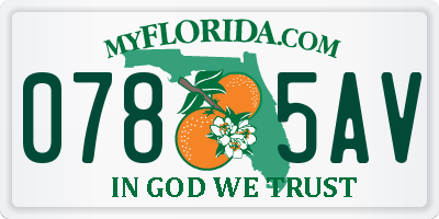 FL license plate 0785AV