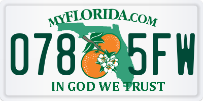 FL license plate 0785FW