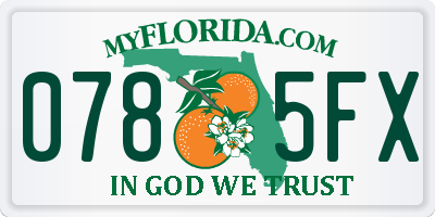 FL license plate 0785FX