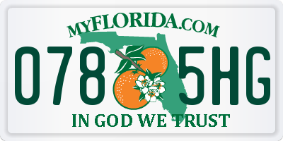 FL license plate 0785HG