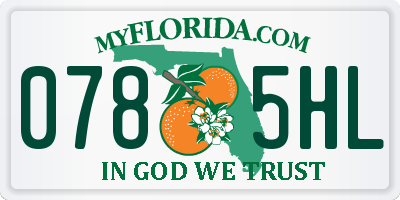FL license plate 0785HL