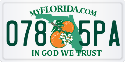 FL license plate 0785PA
