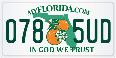FL license plate 0785UD