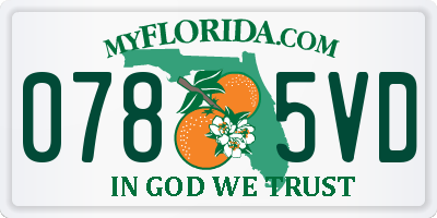 FL license plate 0785VD