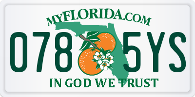 FL license plate 0785YS