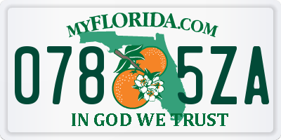 FL license plate 0785ZA