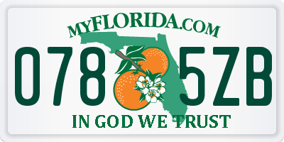 FL license plate 0785ZB