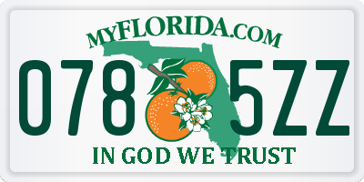 FL license plate 0785ZZ