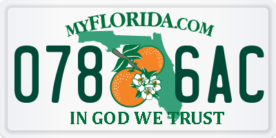 FL license plate 0786AC