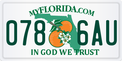 FL license plate 0786AU