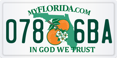 FL license plate 0786BA