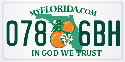 FL license plate 0786BH