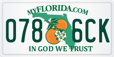 FL license plate 0786CK