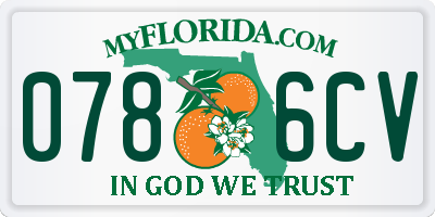 FL license plate 0786CV