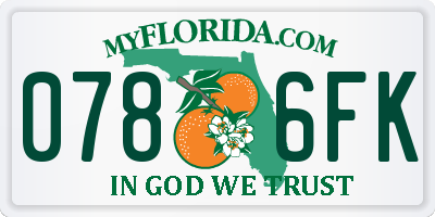 FL license plate 0786FK