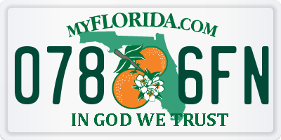 FL license plate 0786FN
