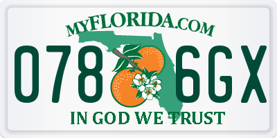FL license plate 0786GX