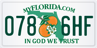 FL license plate 0786HF