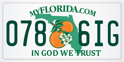 FL license plate 0786IG