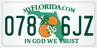 FL license plate 0786JZ