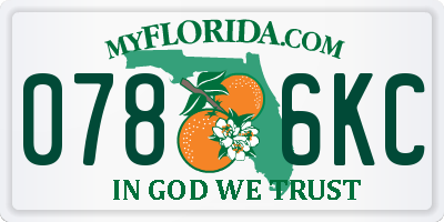 FL license plate 0786KC
