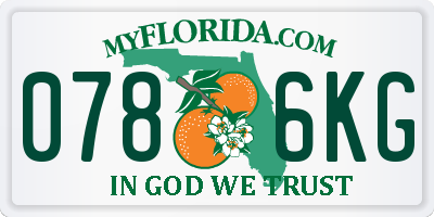 FL license plate 0786KG