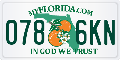 FL license plate 0786KN