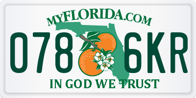 FL license plate 0786KR