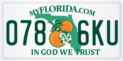 FL license plate 0786KU