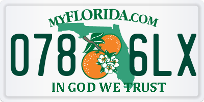 FL license plate 0786LX