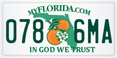 FL license plate 0786MA