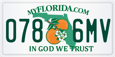 FL license plate 0786MV