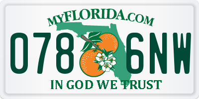 FL license plate 0786NW