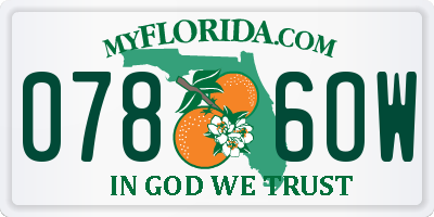 FL license plate 0786OW