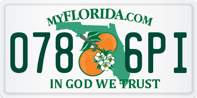 FL license plate 0786PI