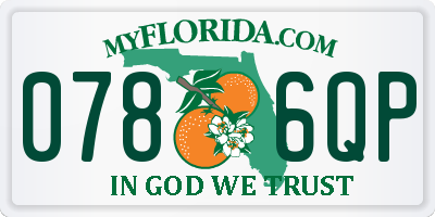 FL license plate 0786QP