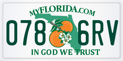 FL license plate 0786RV