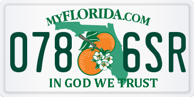 FL license plate 0786SR