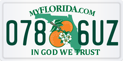 FL license plate 0786UZ