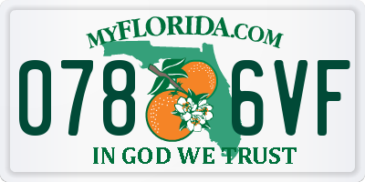 FL license plate 0786VF