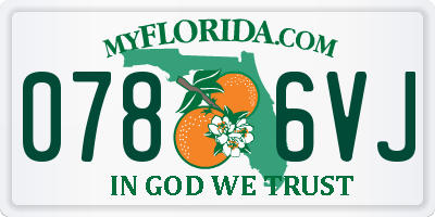 FL license plate 0786VJ